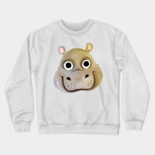 Hippo Face hand Drawn Crewneck Sweatshirt